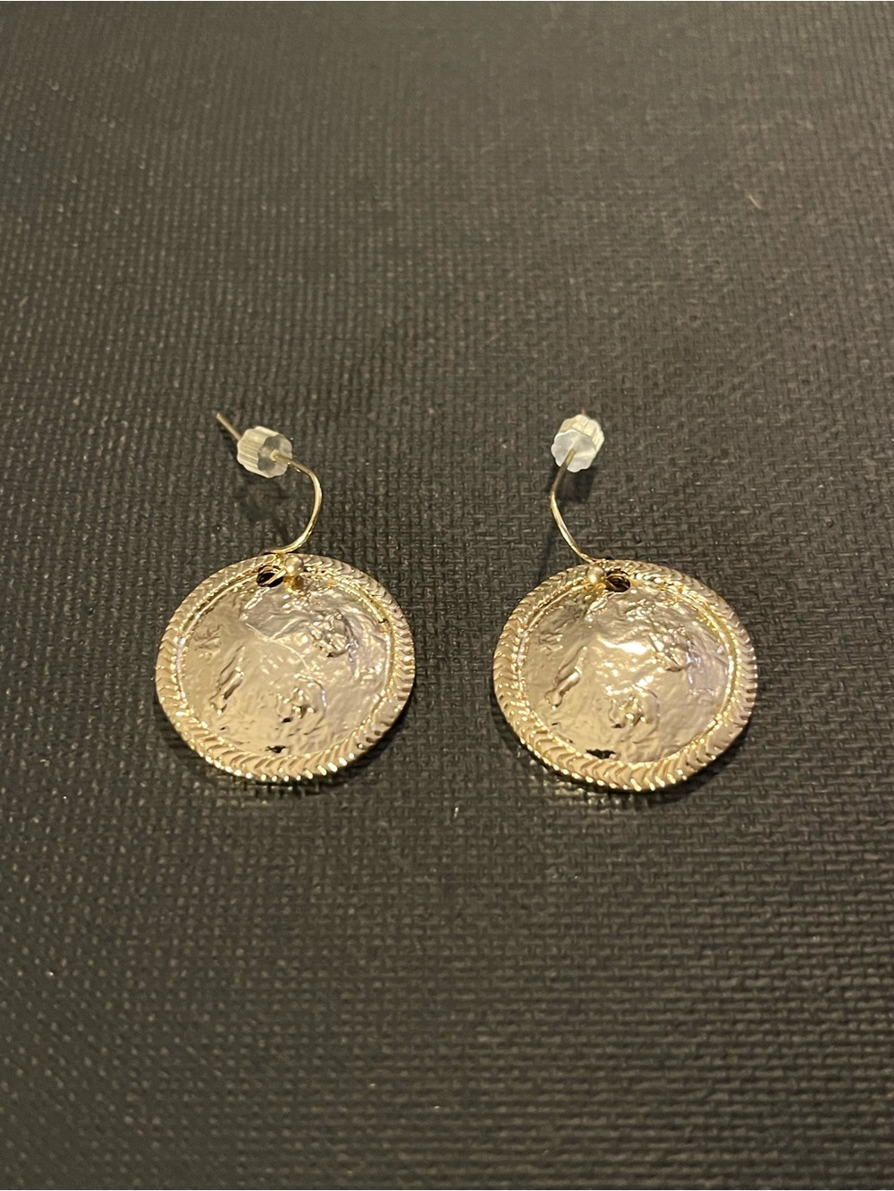 Chico’s Gold Coin Drop Earrings 7/8” Round